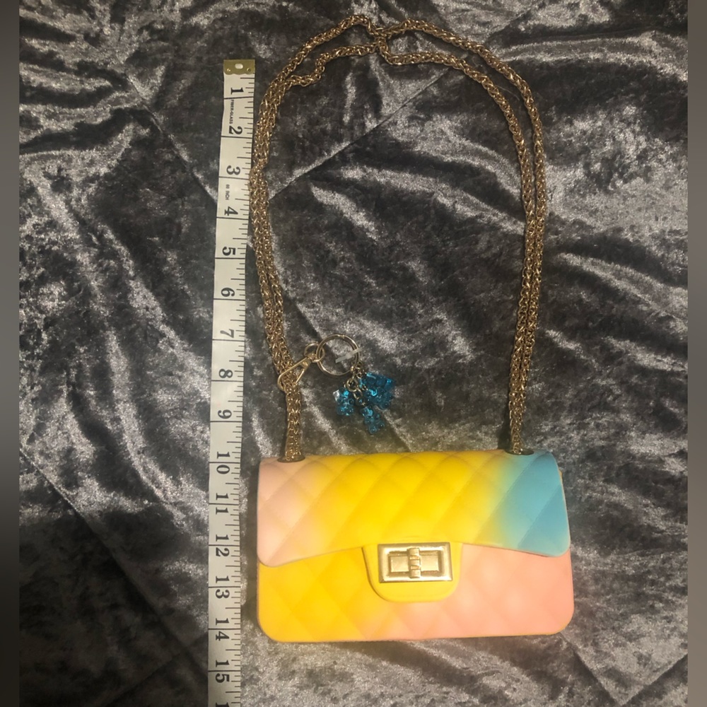 Sherbert crossover purse with gummy bear keychain🧸